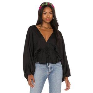 Free People Elouise Blouse in Black